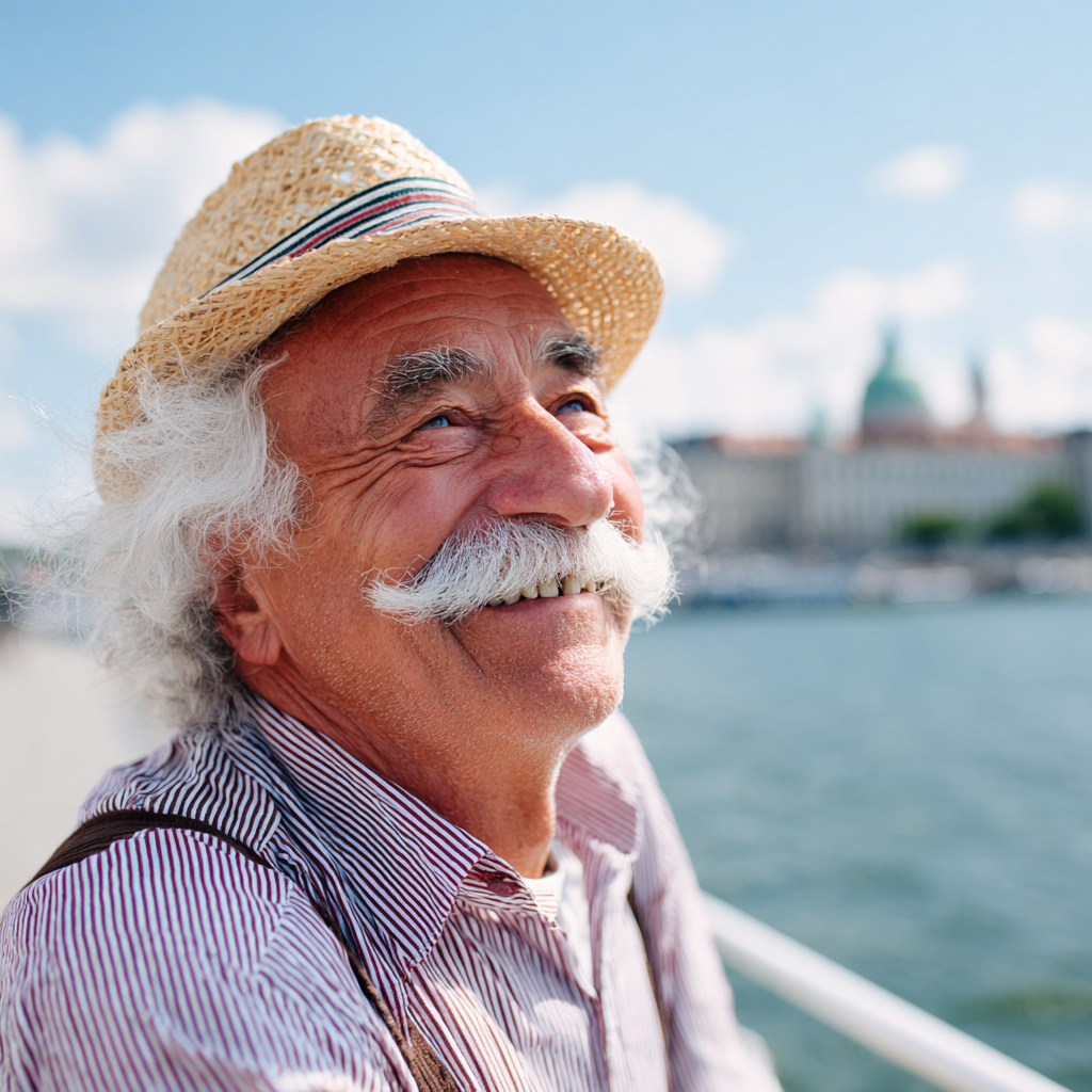 Mosolygós, 40-es éveiben járó magyar férfi edzés után, magabiztos testtartással